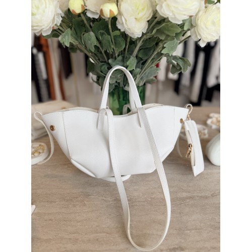 Cüzdanlı Beyaz Çanta