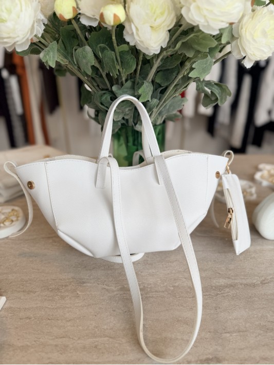 Cüzdanlı Beyaz Çanta