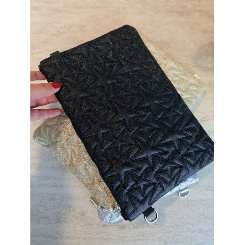 Siyah Yıldızlı Clutch Çanta