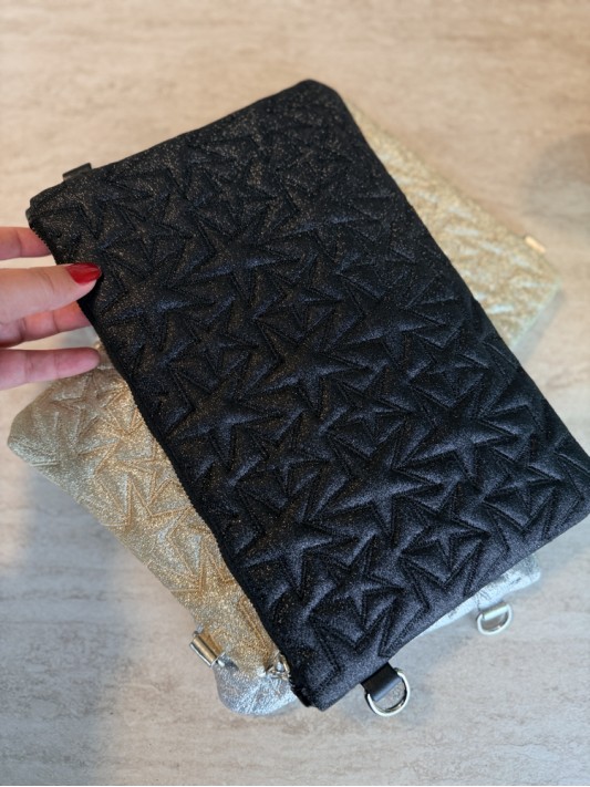 Siyah Yıldızlı Clutch Çanta