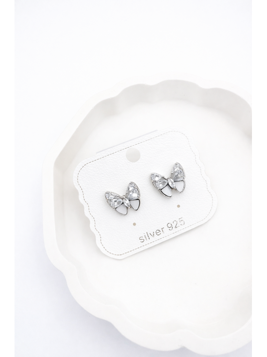 Gümüş İğneli Zirkon Taşlı Küpe