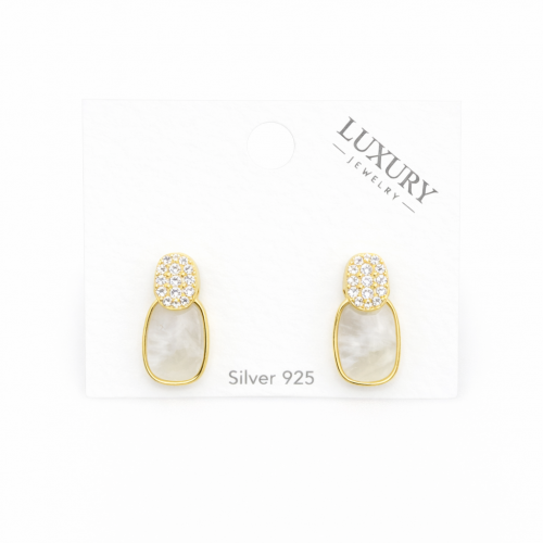 Gümüş İğneli Zirkon Taşlı Küpe