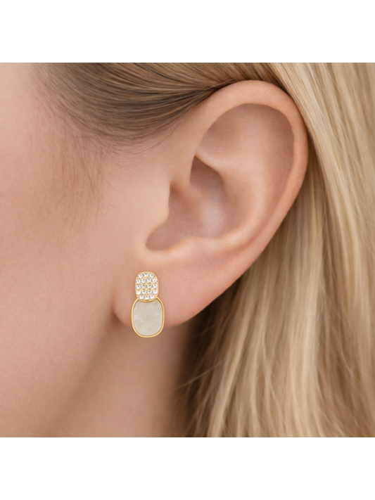 Gümüş İğneli Zirkon Taşlı Küpe