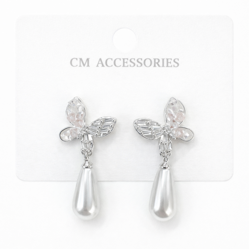 Kelebek Küpe Gümüş İğneli Küpe