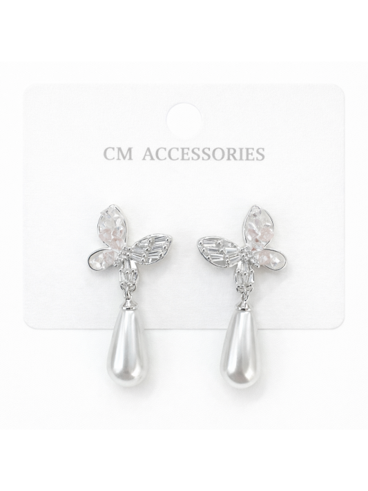 Kelebek Gümüş İğneli Küpe