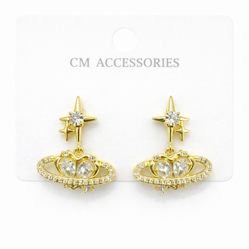 Kuzey Yıldızlı Kalpli Küpe