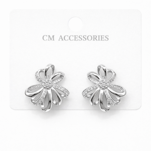 Gümüş İğneli Zirkon Taşlı Küpe