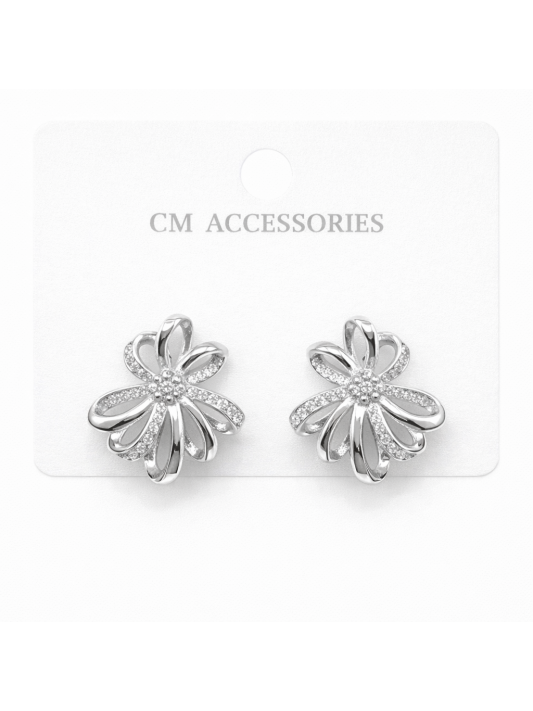 Gümüş İğneli Zirkon Taşlı Küpe