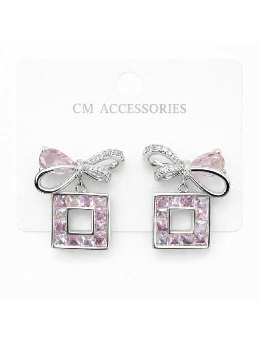 Gümüş İğneli Zirkon Taşlı Küpe