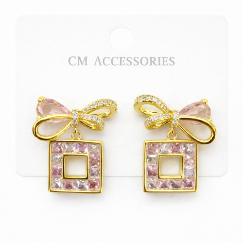 Gümüş İğneli Zirkon Taşlı Küpe