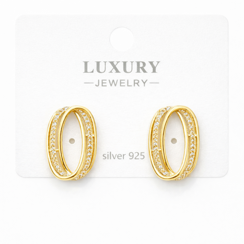 Gümüş İğneli Zirkon Taşlı Küpe