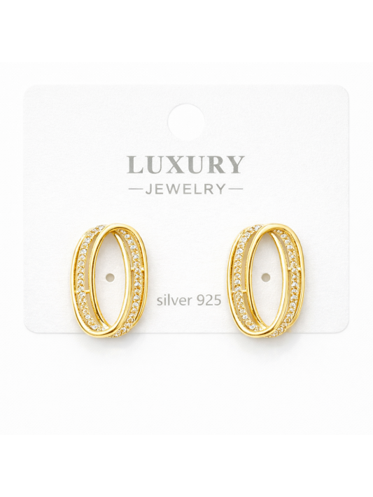 Gümüş İğneli Zirkon Taşlı Küpe