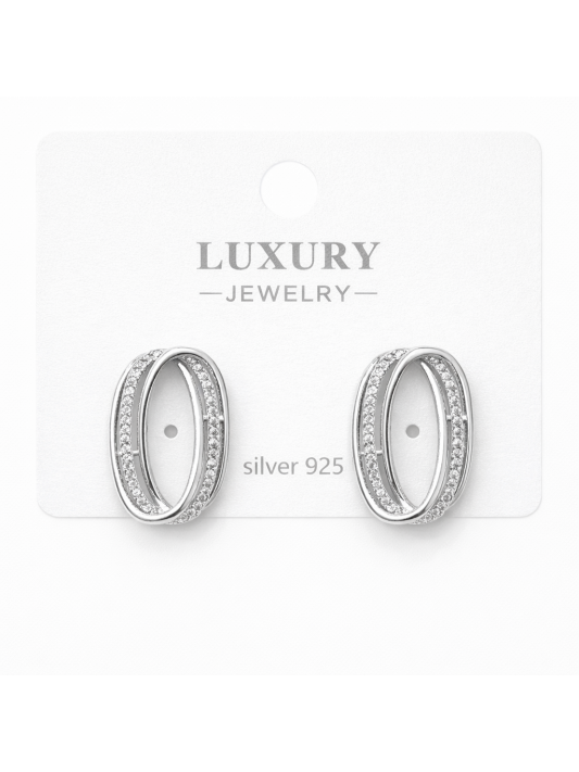 Gümüş İğneli Zirkon Taşlı Küpe