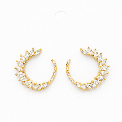 Gümüş İğneli Zirkon Taşlı Küpe