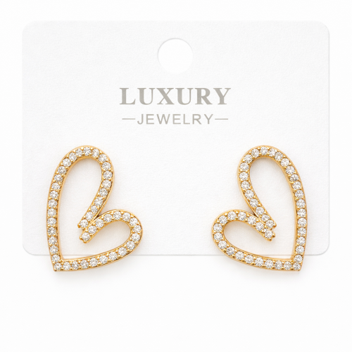 Kalpli Gümüş İğneli Zirkon Taşlı Küpe