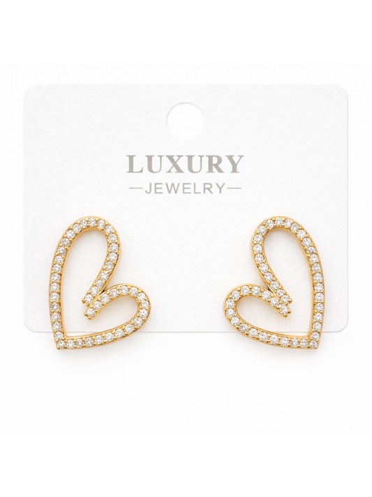 Kalpli Gümüş İğneli Zirkon Taşlı Küpe