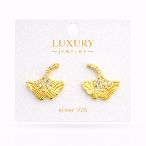 Zirkon Taşlı Gümüş İğneli Küpe