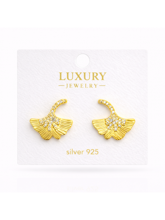 Zirkon Taşlı Gümüş İğneli Küpe