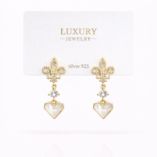 Zirkon Taşlı Gümüş İğneli Küpe