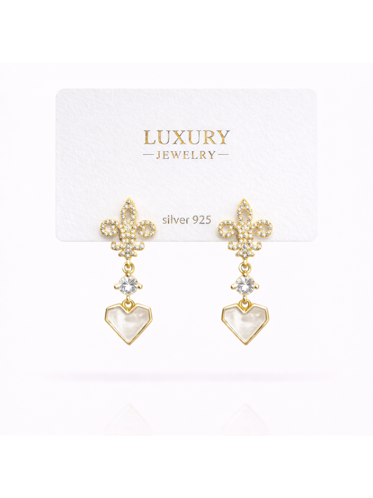 Zirkon Taşlı Gümüş İğneli Küpe