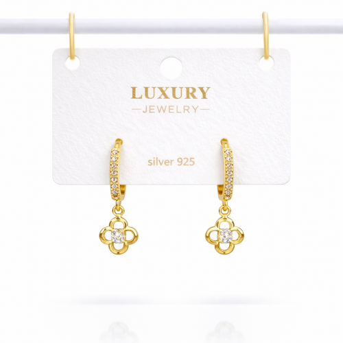 Sallantılı Zirkon Taşlı Gümüş İğneli