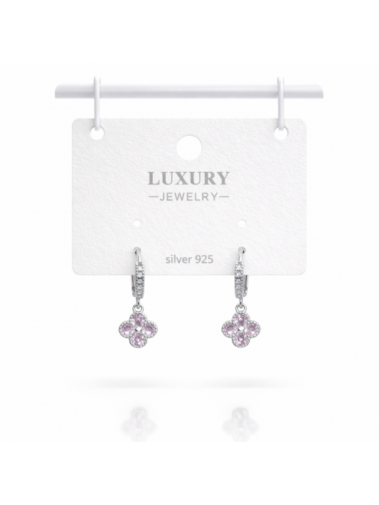 Zirkon Taşlı Gümüş İğneli Küpe