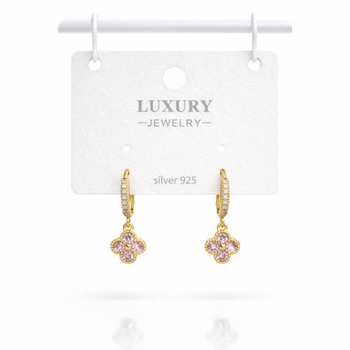 Zirkon Taşlı Gümüş İğneli Küpe