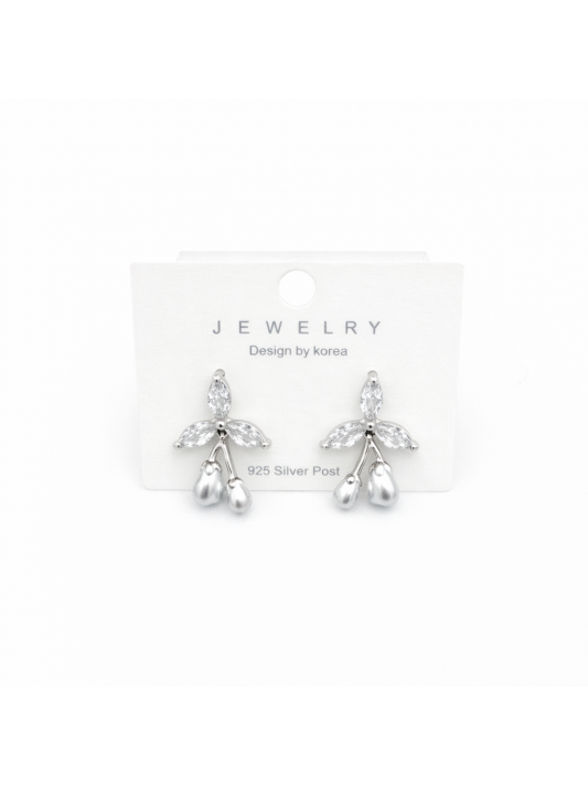 Gümüş İğneli Zirkon Taşlı Küpe