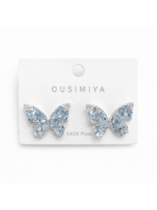 Kelebek Gümüş İğneli Küpe