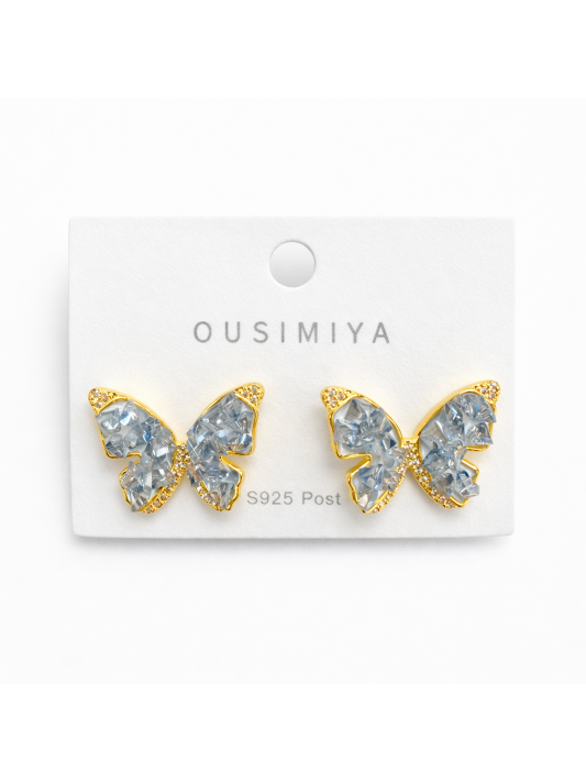 Kelebek Gümüş İğneli Küpe