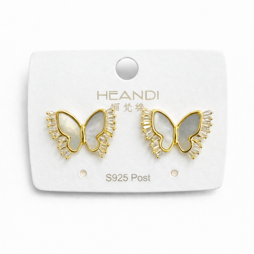 Kelebek Gümüş İğneli Küpe