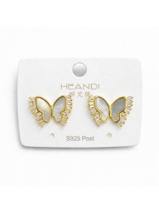 Kelebek Gümüş İğneli Küpe