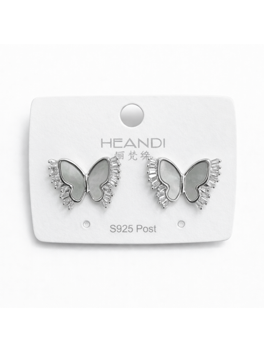 Kelebek Gümüş İğneli Küpe