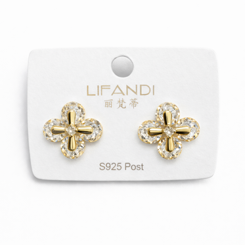 Zirkon Taşlı Gümüş İğneli Küpe