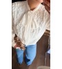 Bağlama Yaka Ekru Gömlek