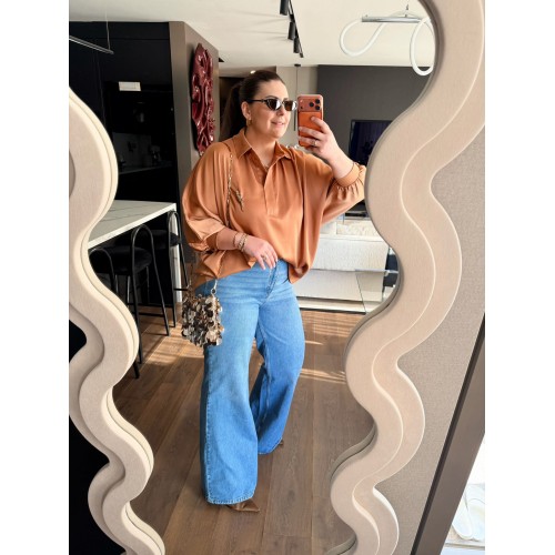 Gold Salaş Saten Gömlek