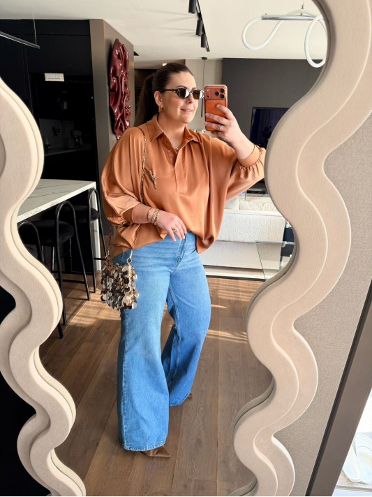 Gold Salaş Saten Gömlek