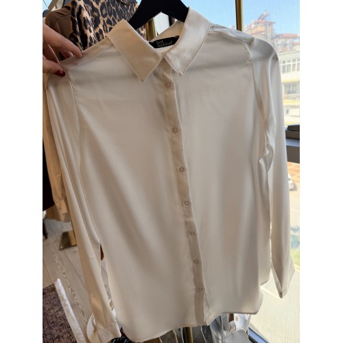 Krep Saten Beyaz Gömlek