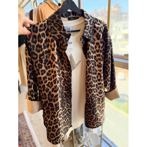 Leopar Gömlek Ceket