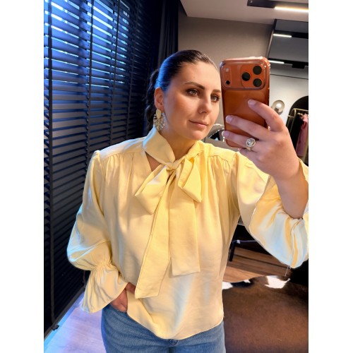 Kol Detaylı Sarı Gömlek