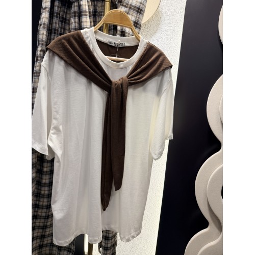 Kahverengi Bağlamalı Tişört