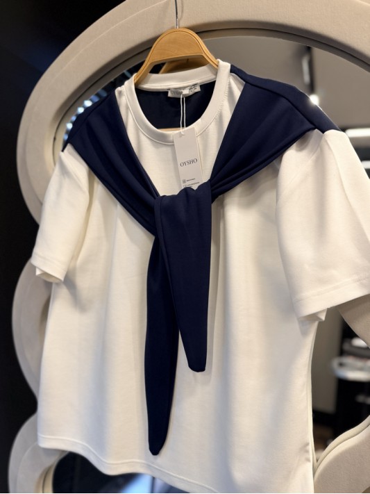 Lacivert Bağlamalı Tişört