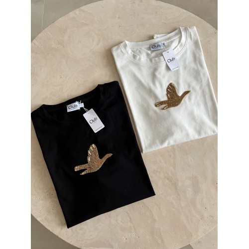 Taşlı B.Club Beyaz Tişört