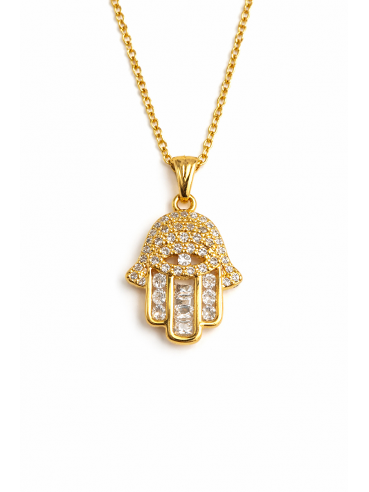 Zirkon Taşlı Çelik Kolye