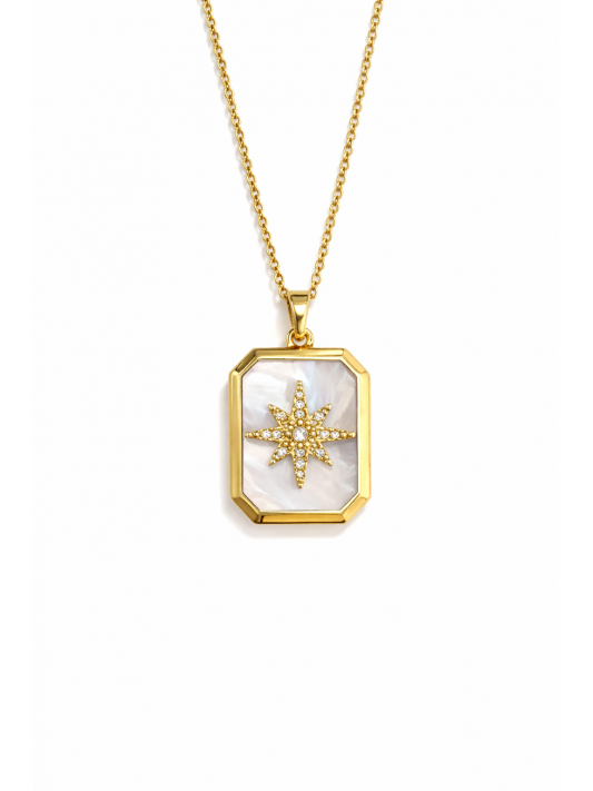 Zirkon Taşlı Çelik Kolye