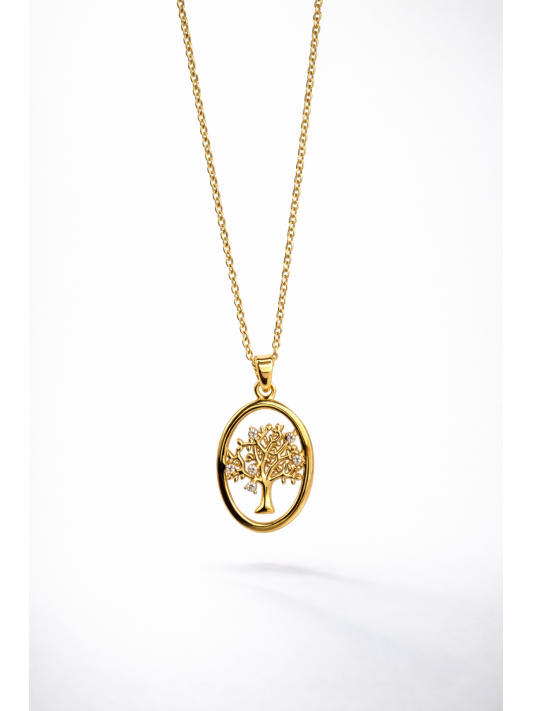 Zirkon Taşlı Çelik Kolye