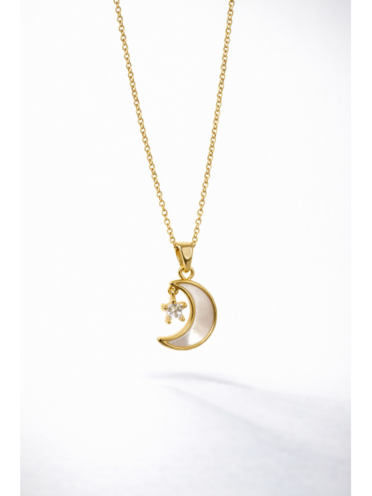 Zirkon Taşlı Çelik Kolye