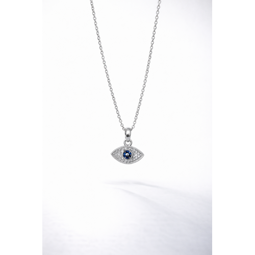 Zirkon Taşlı Çelik Kolye