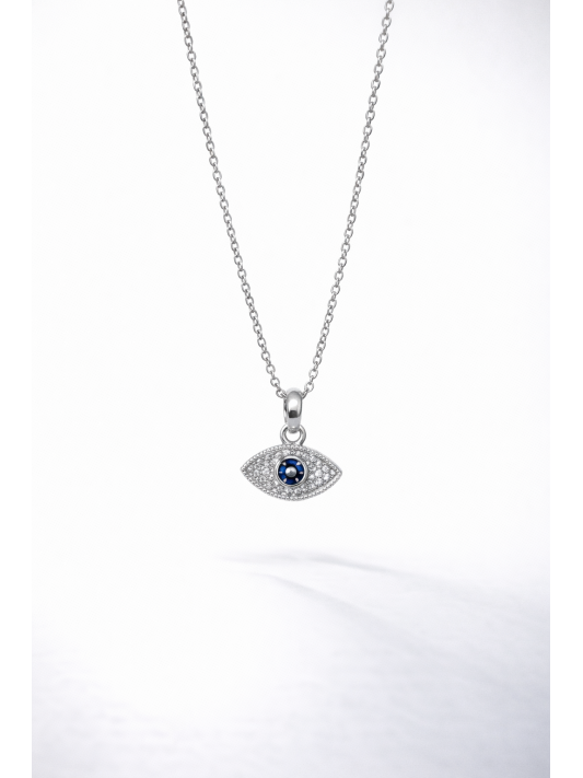 Zirkon Taşlı Çelik Kolye