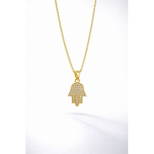 Zirkon Taşlı Çelik Kolye